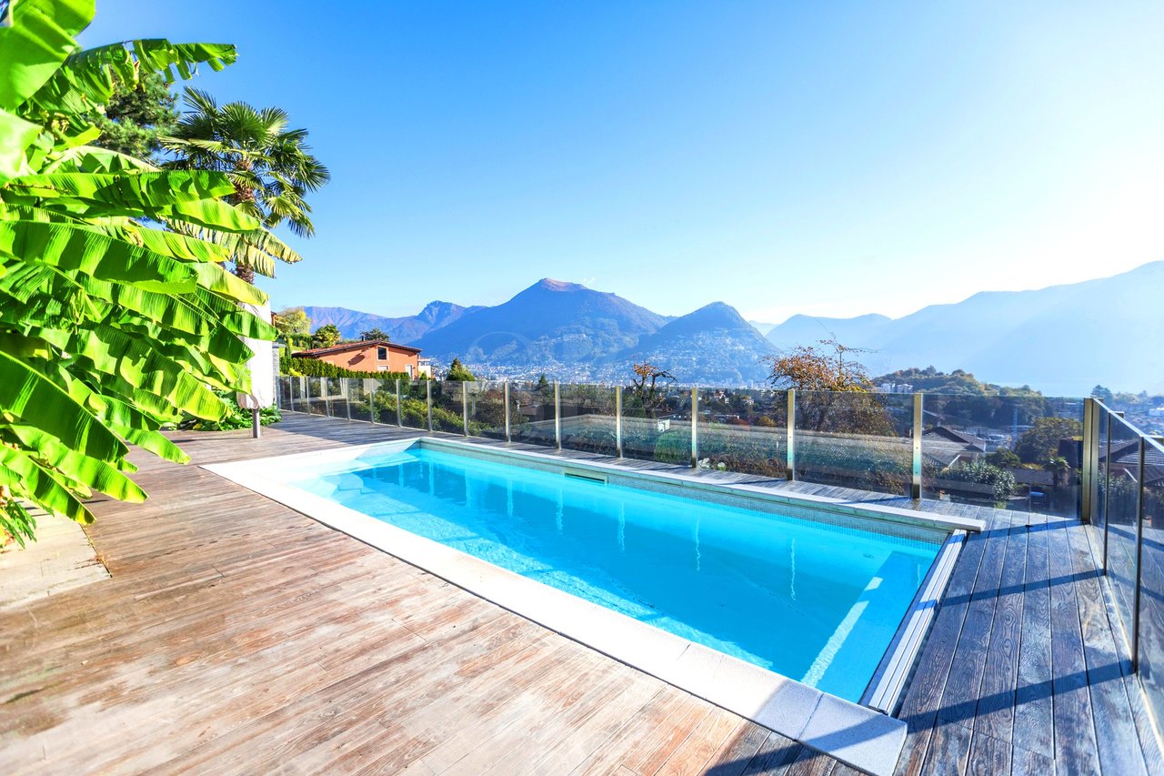 Breganzona - Stupenda villa con parco e piscina